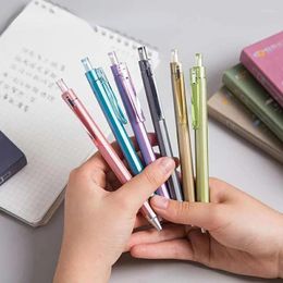 6pcs/box DM-907 High-density Press Gel Pen 0.5mm Black Head Signature Pens For Writing Cute Stationery Kawaii