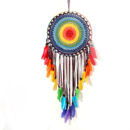 Duże kolorowe łapacze snów dla sypialni dorosłe boho Dream Catcher Decor dla dziewcząt wiszący ornament dekoracja pokoju 3158