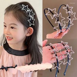 Hair Accessories Korean Fashion Star Rhinestone Clips Girls Trendy Hairbands Black Hoop Headwear Kids