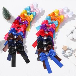 kids Elegant Bow Ribbon Hair Clip cute Solid Satin Spring Clip Simple Bowknot Barrettes Hair Accessories