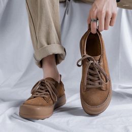 Casual Shoes Spring 2024 Brand Men Suede Genuine Leather Lace-up Light Comfortable Driving Flats Mens Outdoor Oxfords