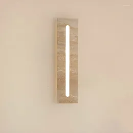 Wall Lamp Modern Wabi Sabi Warm Home Decoration Restaurant Corridor Staircase LED Natural Stone Rectangular Sconce Lights