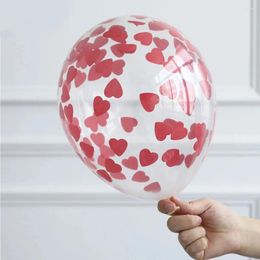 Party Decoration 5pcs Red Heart Confetti Air Globos Valentines Day Latex Balloons Birthday Balloon Supplies