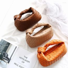 Bag Genuine Leather Woven Croissant Shoulder Bags Fashion Ladies Hand Luxury Handbags Women Designer High Capacity Totes