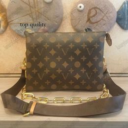 Free Shipping 10A COUSSIN Bags High Quality Women's Designer Purses Shoulder Bags Crossbody Tote Square Handbags Genuine Leather Two Str 6382