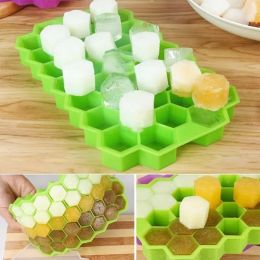 Tools Creative 37 Cavity Honeycomb Ice Cube Maker Reusable Trays Silicone Ice Cube Mold BPA Free Ice Mould with Removable Lids