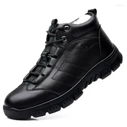 Boots Langmao Brand Winter Men's Genuine Leather Snow Man Plush Warm Causal Shoes Men Male Sneakers--------Boys