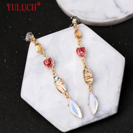 Stud Earrings YULUCH Fashion Exaggerated Pendant Irregular Colorful Acrylic Heart Shaped Crystal For Beautiful Woman Jewelry