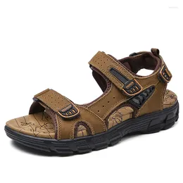 Sandals Brand Classic Mens Summer Genuine Leather Men Outdoor Casual Lightweight Sandal Fashion Sneakers Size 38-46