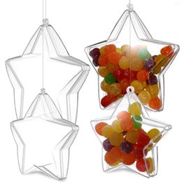 Decorative Figurines 20 Pcs Star Decoration Fillable Stars Shaped Ball Christmas Tree Decorations Candy Box Ornament Boxes Wedding Plastic