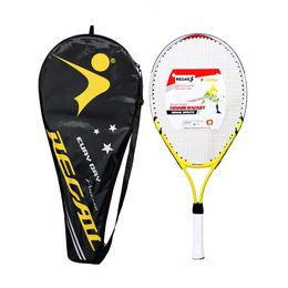 1 Set Alloy Tennis Racket with Bag ParentChild Sports Game Toys for Children Teenagers Playing Outdoor Yellow Beach 240411