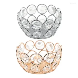 Candle Holders Crystal Bowl Holder Goblet Round Tealight Candlestick Portable Candleholder Ornament