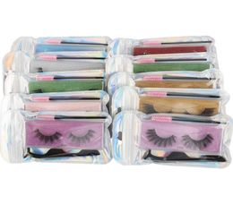 3D Lash Colour Eyelashes Package Box with Eyelash Curler and Small Brush Thick Natural Make Up Whole Lashes Extensions Kit7590685