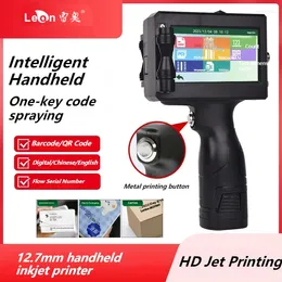 Leon 12.7mm Handheld Inkjet Printer Packaging Bag Production Date Qr Code Portable Intelligent Logo Coding Machine