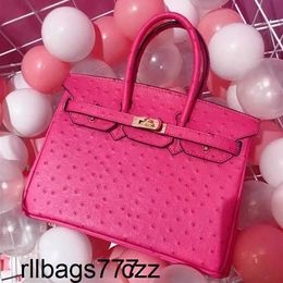 Ostrich Handbag An Online Platinum Celebrity An Pattern Pure Cow High-end Womens Bag Star the Same Store Genuine Leather