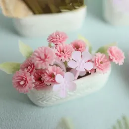 Decorative Flowers Creative Plant Ornaments Potted Model Ceramic Miniature Plants For Home Garden Arrangement Decor Accessories