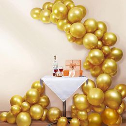 Party Decoration 5inch/10inch/12inch/18inch Metal Golden Balloon Pearl Chrome Arch Wedding Engagemen Supplies Happy Birthady Decor Globos