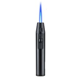Mini Windproof Blue Flame Pen Lighter Refillable Butane Without Gas Lighter