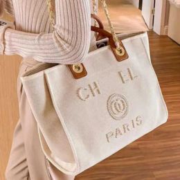 Designer Large capacity Beach Bags pearl tote seaside ladies shoulder handbags shopping bag Fashion Duffel bags handbag wallet CH0701