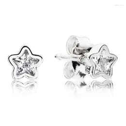 Stud Earrings Authentic 925 Sterling Silver Star Shine Fashion For Women Gift DIY Jewellery