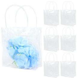 Wrap 30Pcs Clear Gift Bags Reusable Transparent Present Bags with Handle and Button PVC Gift Wrap Tote Bags for Birthday Party