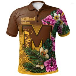 Men's Polos Fashion Polynesian Graphic Polo Shirt For Men 3d Print Hawaiian Style Short Sleeves Button Tees Casual Street Lapel T-Shirt