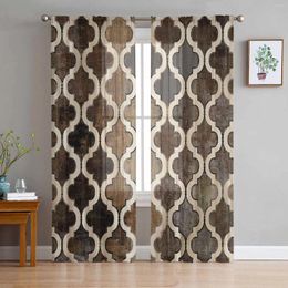 Curtain Painted Mottled Modern Morocco Triangle Tulle Sheer Curtains For Living Room Kitchen Children Bedroom Voile Hanging