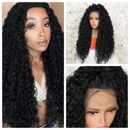 Hair Products Long Curly Hair Wigs 13X4 Lace Front Hair Wigs With Baby Hair For Women Natural Color Synthetic Fiber Heat Resistant Hair Wig