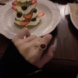 High cost rings performance jewelry Red Ring for Womens Luxury and Finger Adjustable with common vnain