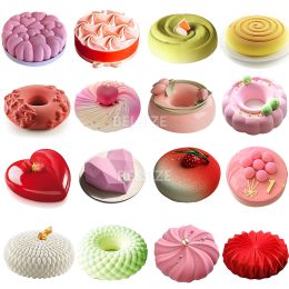 Moulds Hot Design Pastry Silicone Moulds For Baking Cake Mould NonStick Mousse Mould Chiffon Brownie Pan Baking Tools