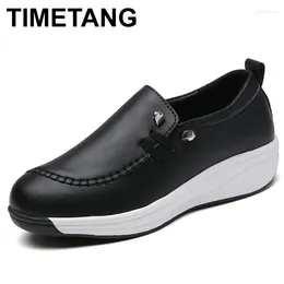 Casual Shoes 2024 Platform Ladies Genuine Leather Sneakers Breathable Women Woman Fashion Height Increasing Plus Size