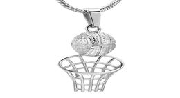 Player's Necklace Memorial 316L Stainless Steel Basketball Cremation Pendant with Chain Funeral Urn Keepsake Jewellery for Human6786362