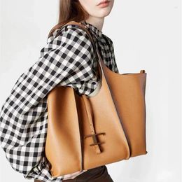 Shoulder Bags Women Brand Design 2024 Genuine Leather Vintage Tote Bag Large Capacity Commuter Handbag High Quality Fashion