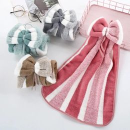 Towel Cute Bow Striped Quick Dry Handkerchiefs Thickened Super Absorbent Wide Living Room Kitchen Home Supplies