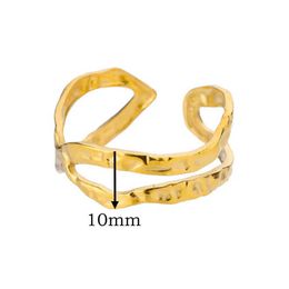 Wedding Rings Stainless Steel Cross Open Rings For Women Vintage Gold Plated Adjustable Wedding Ring Minimalist Jewellery Accessories New