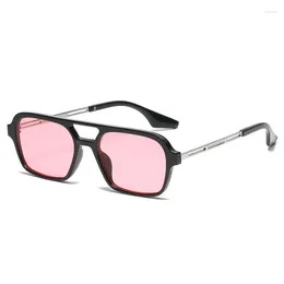 Sunglasses Vintage Retro Double Bridges Women Fashion Pink Gradient Eyewear Trending Hollow Leopard Blue Sun Glasses Men Shades