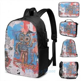 Backpack Funny Graphic Print Brooklyn USB Charge Men School Bags Women Bag Travel Laptop