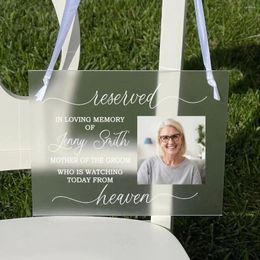 Party Supplies Reserved For Those Who Are Watching From Heaven Frosted Acrylic Wedding Memorial Sign In Loving Fo