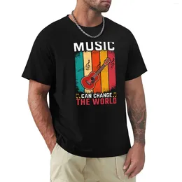 Men's Tank Tops Music Can Change The World T-Shirt Boys White T Shirts T-shirts Man Oversized Shirt Men