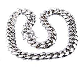 High Quality Miami Cuban Link Chain Necklace Men Hip Hop Gold Silver Necklaces Stainless Steel Jewelry2437327