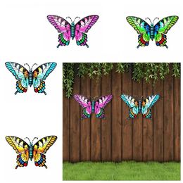 Garden Decorations Butterfly Wind Chimes High-quality Metal Art Wrought Iron Garden Pendant Vivid Design Wall Hanging Simulation Insect Wall Decor