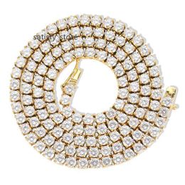 2023 Heißverkauf hohe Qualität 14K 10k Gelbgold 925 Sterling Silber D VVS Moissanit Kette Tennis Halskette für Frauen