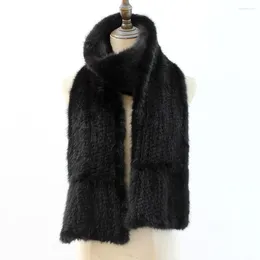 Scarves Fashion Knitted Authentic Scarf Winter Women Warm Natural Real Mufflers Lady Casual Genuine Long