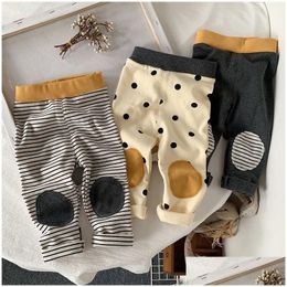 Hose Kinder Leggings Frühling Herbst Mode koreanische Stil Baby Solid Color Casual Striped Polka Dot süße einfache Hose 230617 Dro Dhwk8