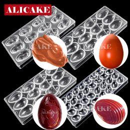 Moulds 9 Shapes Polycarbonate Chocolate Moulds Forms Tray 3D Easter Bunny Eggs Rabbit Chocolate Moulds Form for Confectionery Cake Moulds