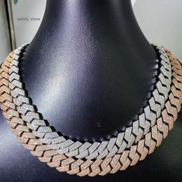 Pasirley heiß verkauft 925 silberne Moissanit -Kette maßgeschneiderte Herren Schmuck Halskette 12mm Moissanit Kette