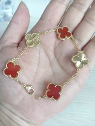 bracelet 4four Leaf clover charm bracelets for designer men women Gold Plated jewelry diamond bangle necklace chain girlfriend festival gifts high quality