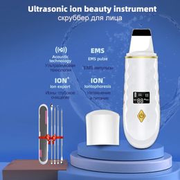 Ultrasonic Skin Scrubber Peeling Blackhead Remover Deep Face Cleaning Ultrasonic Ion Ance Pore Cleaner 240422