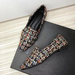 Casual Shoes Ladies Color Matching Single Women's Flat Zapatos De Mujer Versatile Pointed Loafers Women Large Lolita