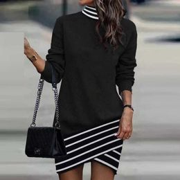 Designer women's casual dress classic quick-drying dress simple high-quality knitted fabric with high elasticity for women in spring and autumn.